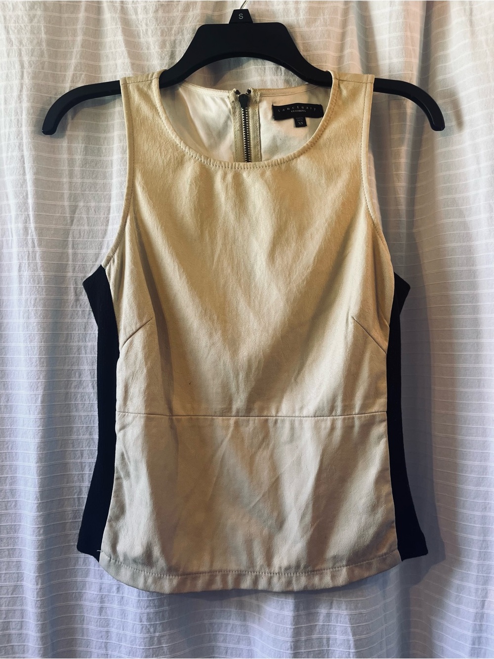 Sanctuary Cream Tank with Black Side Panels